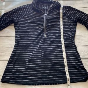 Athleta half zip long sleeve top, striped